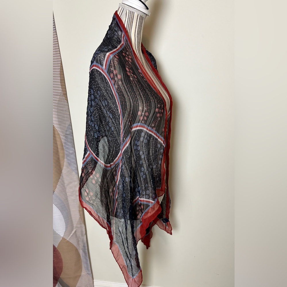 Silk Evening Scarf Long Chiffon Italy - Picture 3 of 5